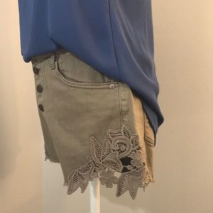 MOSSIMO Army Green Shorts with Lace (High Rise)